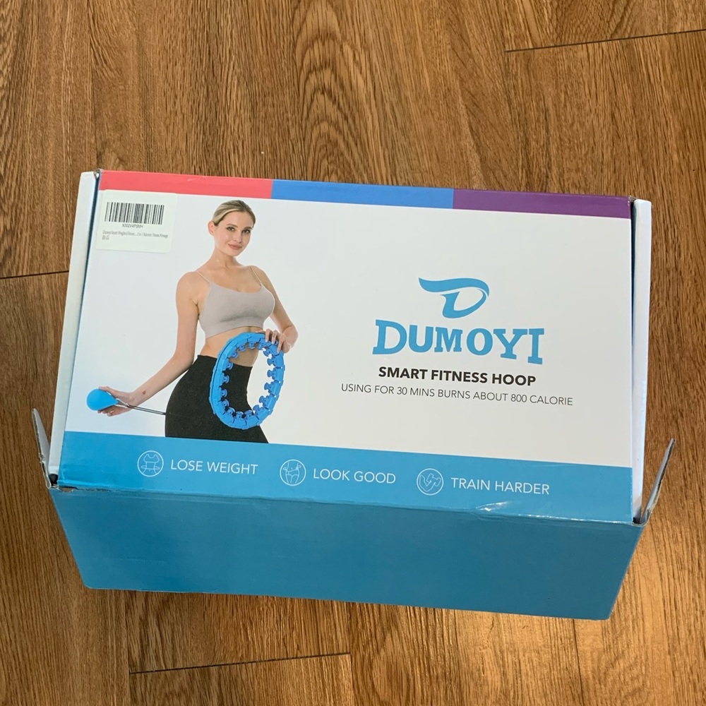 Blue weighted hula hoop for fitness